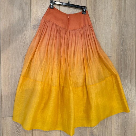 Zimmermann Postcard Ombre Orange Skirt size 0 - Picture 4 of 11